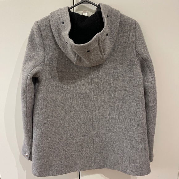 Zara wool blend grey duffle coat with hood XS - Picture 5 of 7